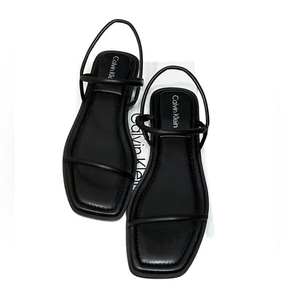 Calvin Klein Black Strappy Sandals - Picture 2 of 8
